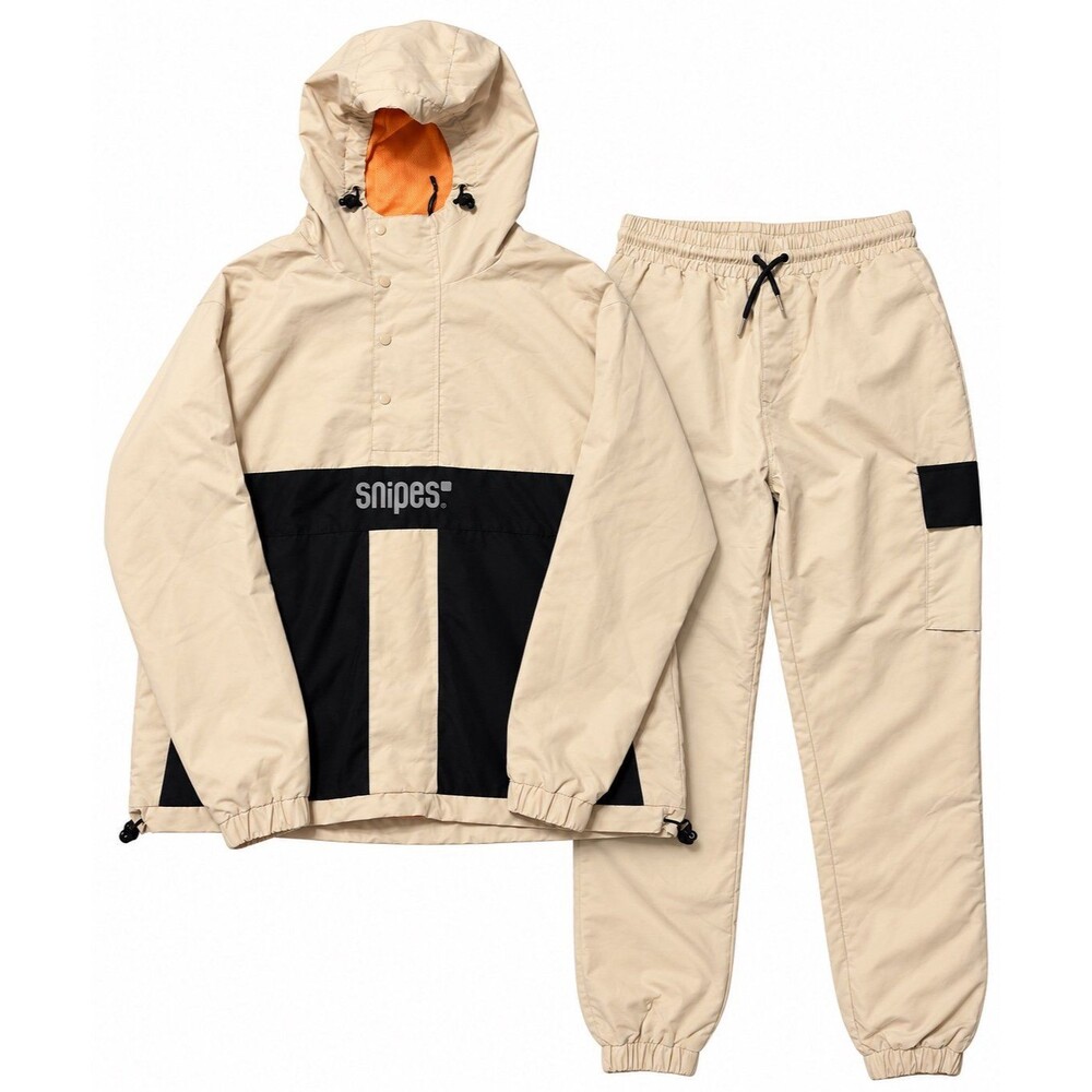 Snipes Beige & Black Windbreaker Tracksuit Set Men’s Medium Streetwear